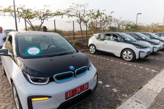 Line-up of small electric cars