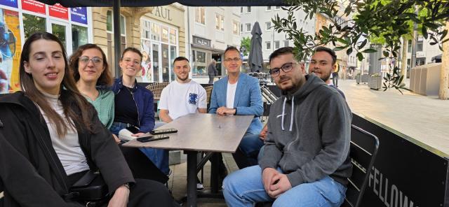 Students and professor enjoying a day out in Luxembourg