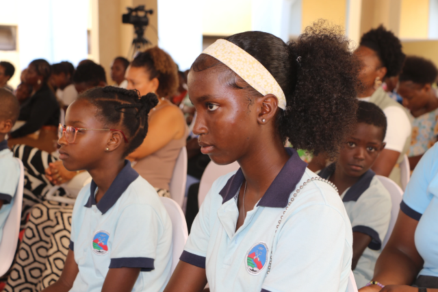 Pupils attending a presentation