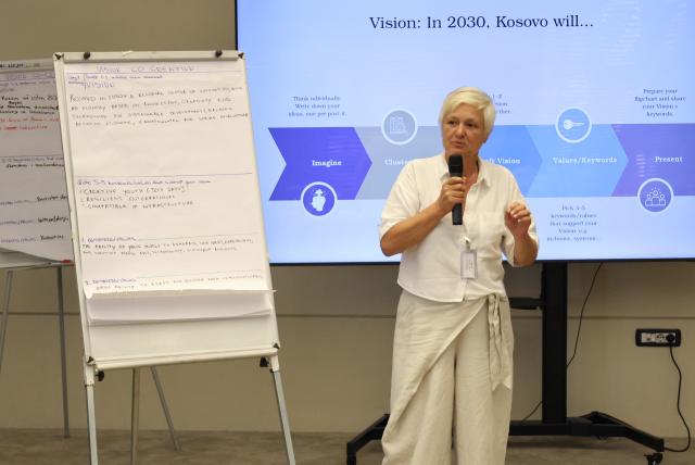 Women presenting during group sessions