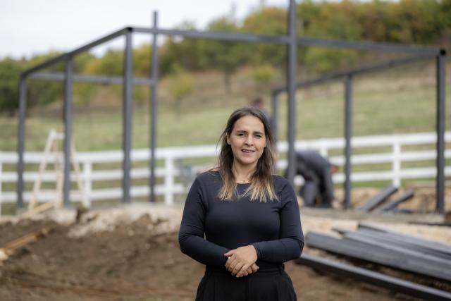 Owner of the company at construction site