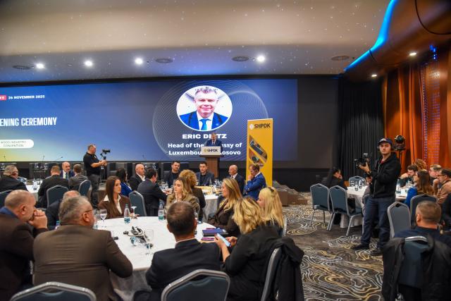 Ambassador addressing Wood Convention Kosovo
