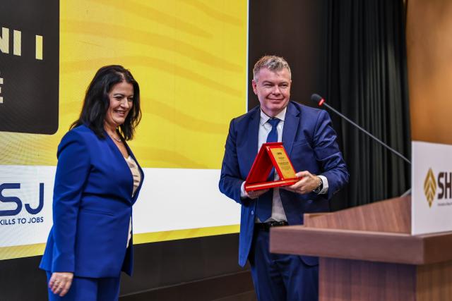 Ambassador receiving appreciation from the Wood Convention