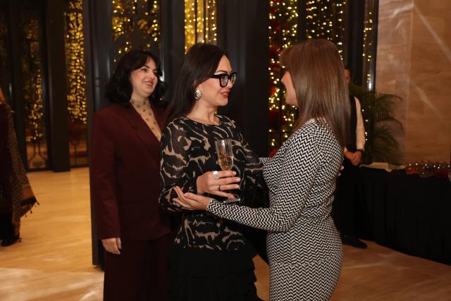 People greeting during the event
