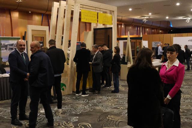 Scene at wood convention
