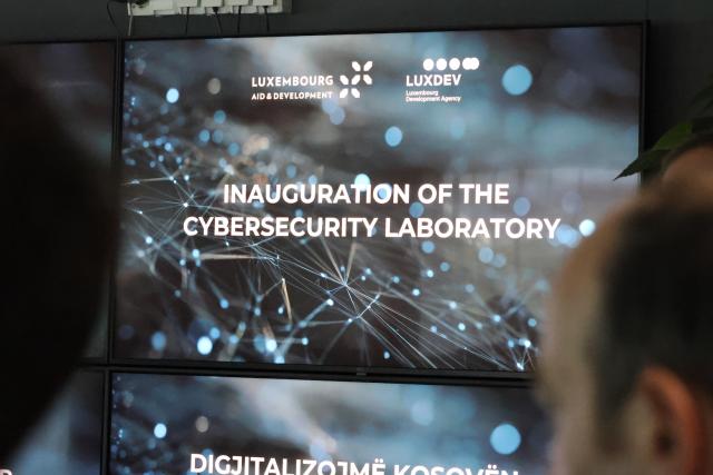 Backdrop of the event launching the cybersecurity lab