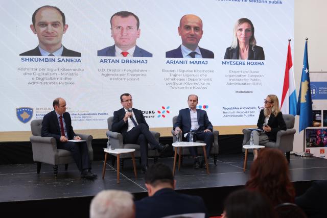 Panelists discussing cybersecurity in Kosovo during the launching event