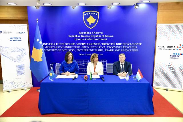 Government officials and Luxembourg ambassador speaking at the launch of the scheme