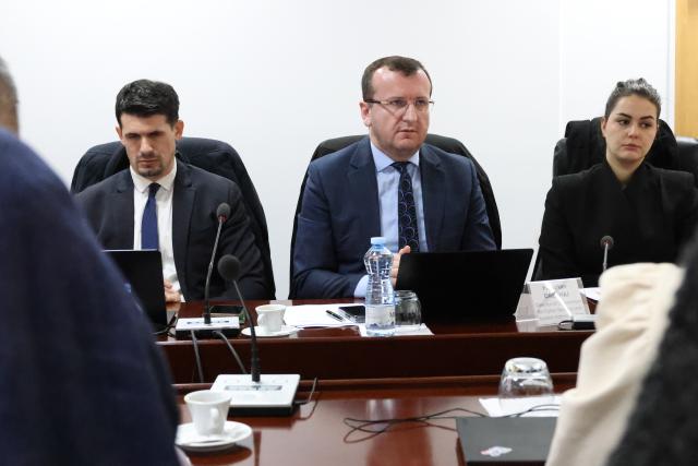 Government officials presenting at a roundtable